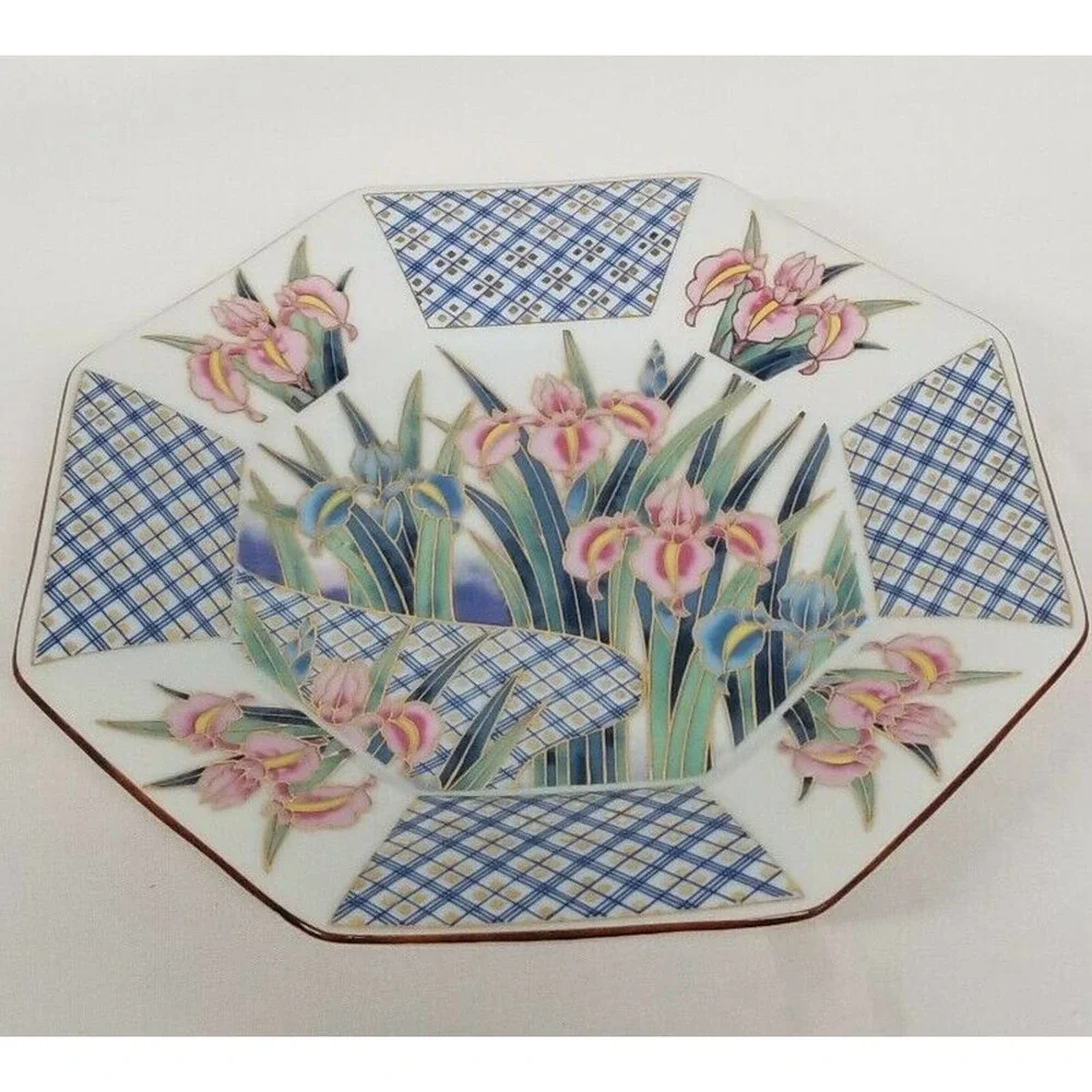 Vintage Ayame Octagonal Pink Blue Iris 7.5